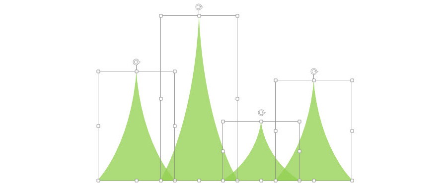 如何用PPT绘制带弧度的三角形表达？