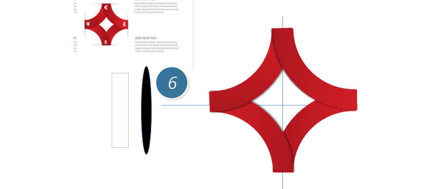如何用PPT设计制作带弧度的“菱形”？