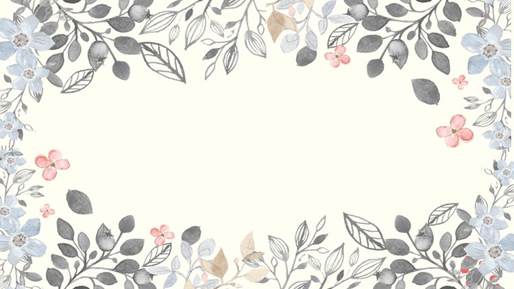 三张水彩植物花卉PPT背景图片