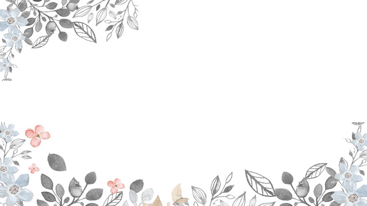 三张水彩植物花卉PPT背景图片