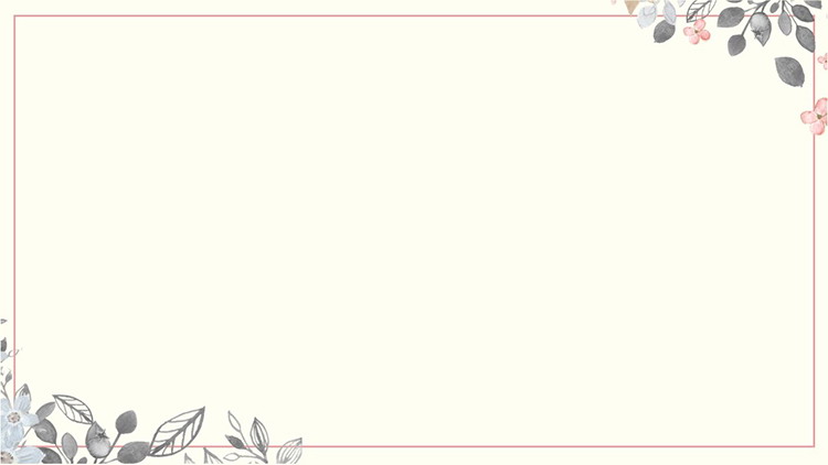 三张水彩植物花卉PPT背景图片