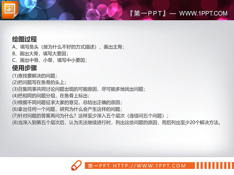 五张绿色医疗QCC品管圈PPT鱼骨图下载