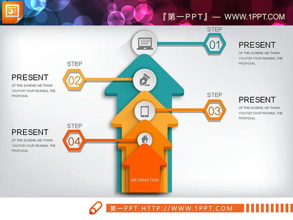 38套彩色微立体PPT图表整套下载