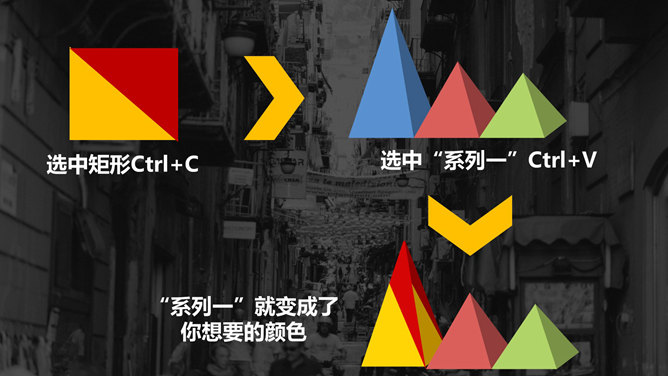 柱状图秒变锥形图PPT教程