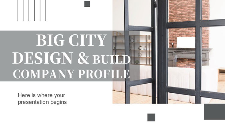 灰色居家风欧美装修设计行业商务汇报PPT模板