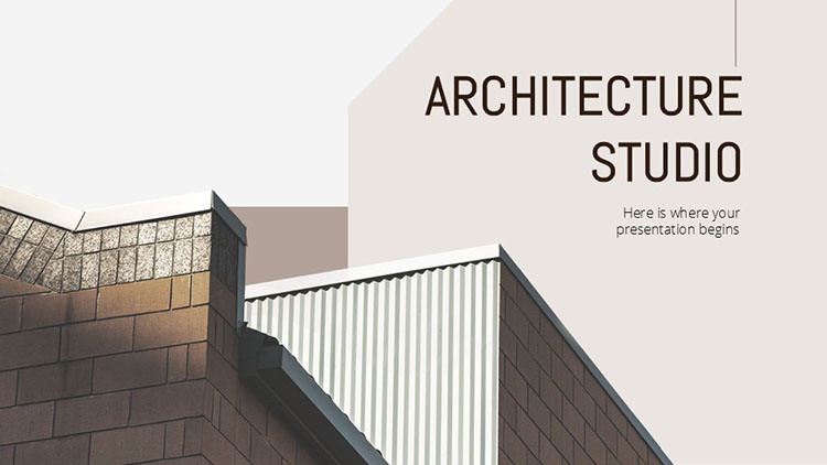 城市建筑背景欧美建筑行业工作汇报PPT模板