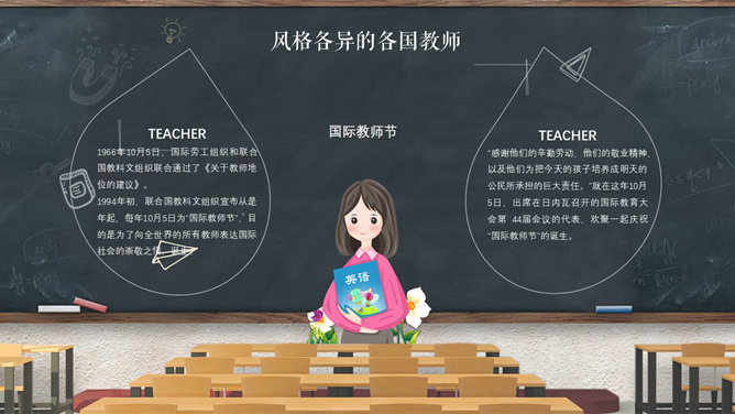 教室黑板教师节PPT模板