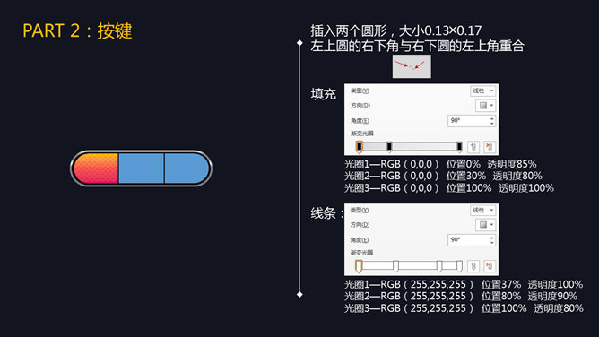PPT绘制发光效果按钮教程
