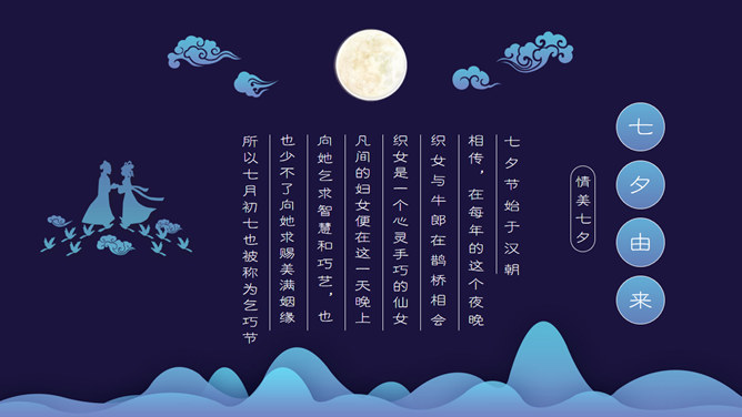 七夕缘精美七夕情人节PPT模板