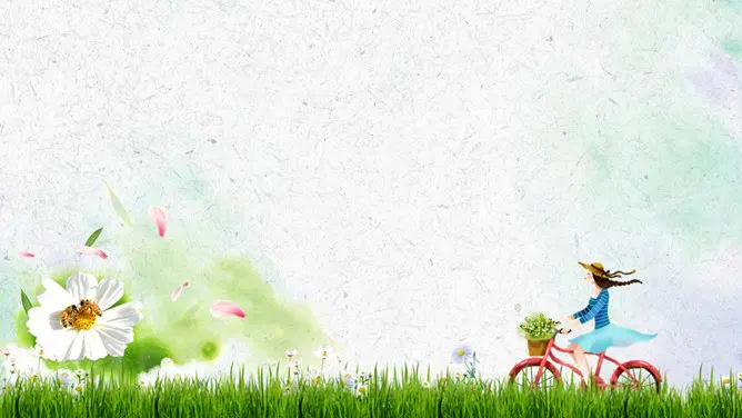 春天春暖花开背景主题PPT模板(古典版)