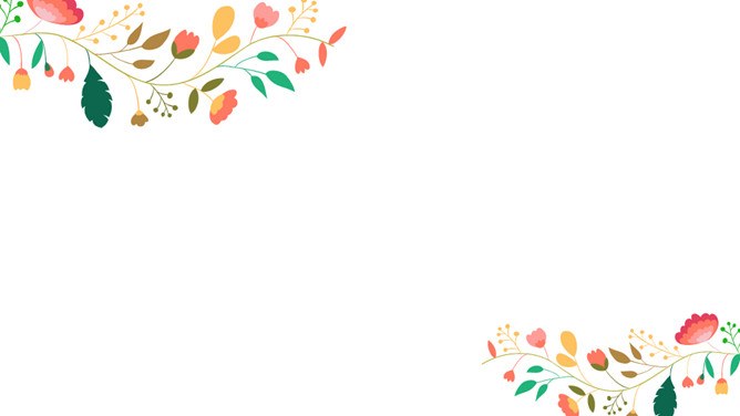 小花花朵花边背景图片主题PPT模板（古典版）