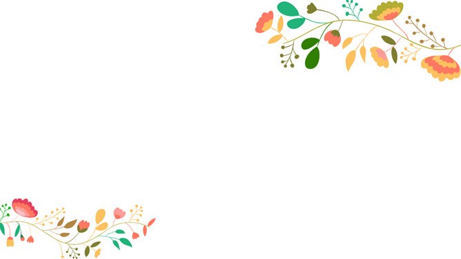小花花朵花边背景图片主题PPT模板（古典版）