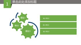高清五项齿轮联动图形PPT模板