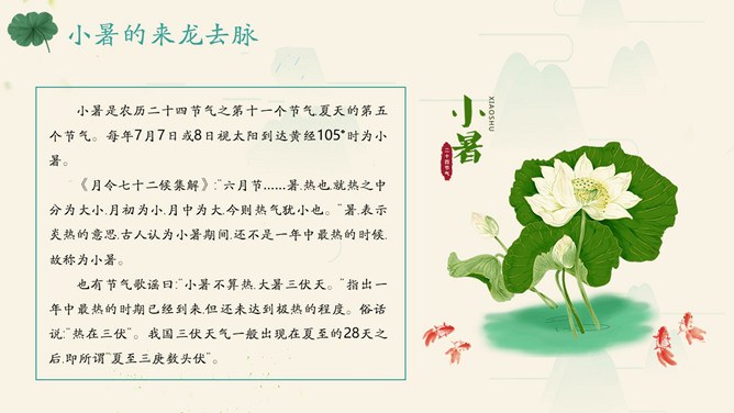 精美款小暑活动PPT模板
