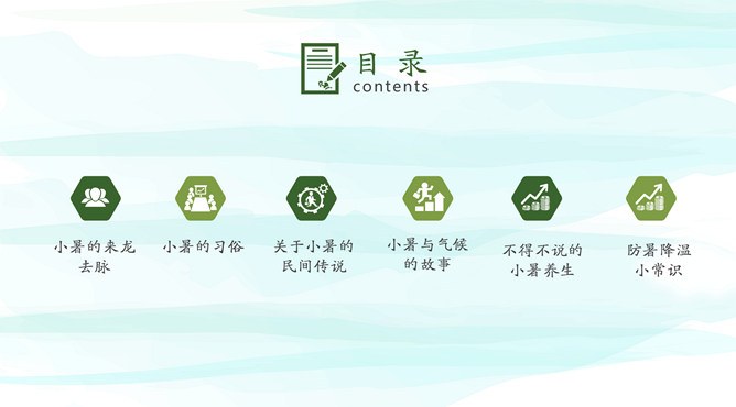 【高清】小暑专题课件PPT模板