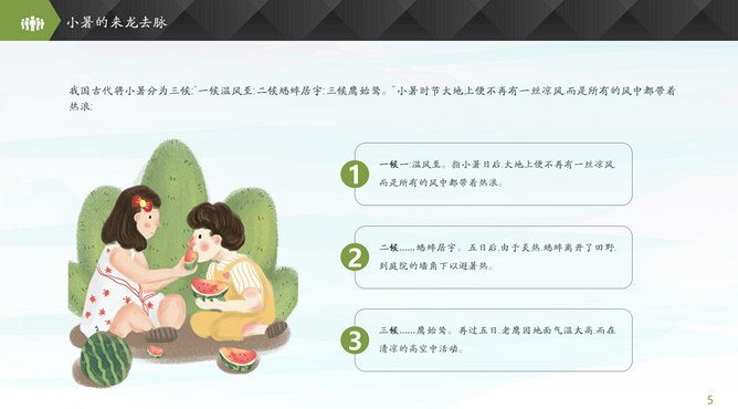 【高清】小暑专题课件PPT模板