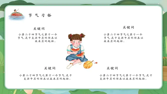 小暑知识介绍PPT模板(高清)