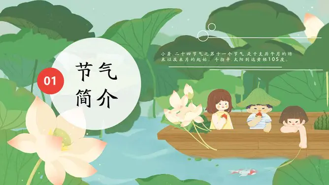 小暑知识介绍PPT模板(高清)
