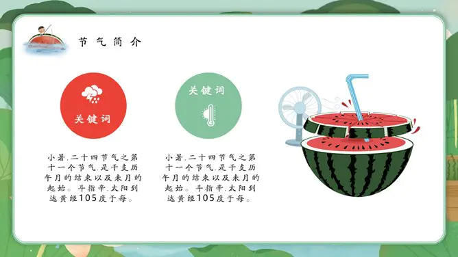 小暑知识介绍PPT模板(高清)