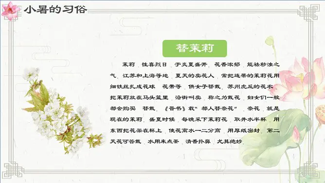 【大气】小暑专题课件PPT模板