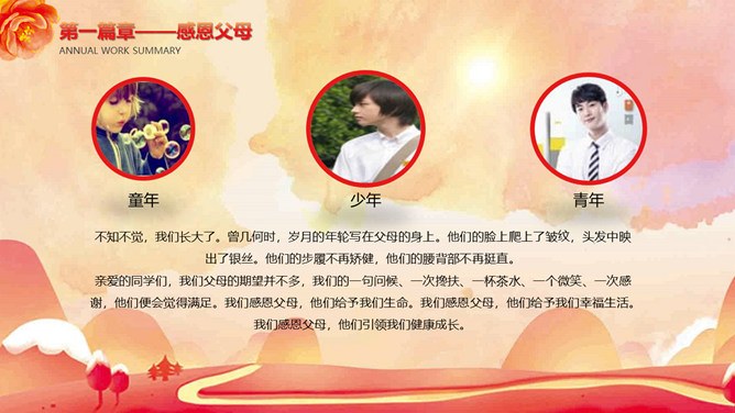 感恩有你感恩班会模板（高清风格）