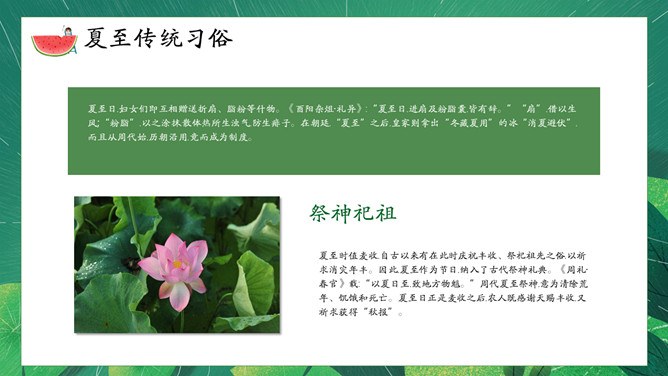 夏至主题PPT模板（精美版）