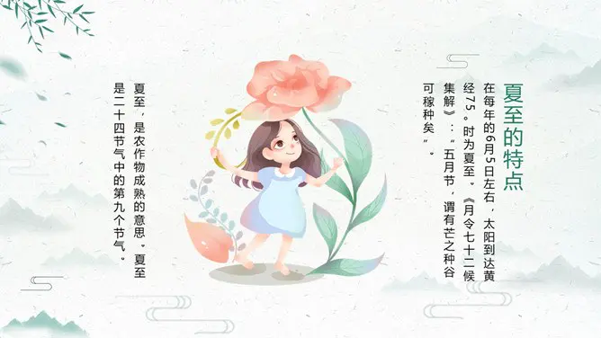 简约款夏至活动PPT模板