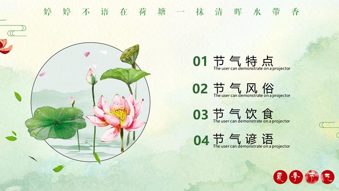 夏至知识介绍PPT模板（大气）