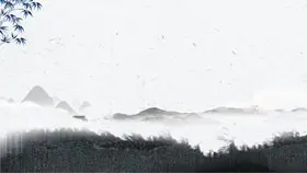 泛黄云雾远山中国风背景模板(高清风格)