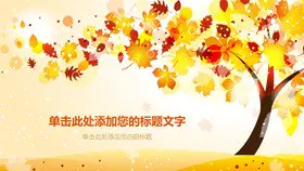 红树叶子纹理PPT背景图片-红叶纹理 秋意浓厚