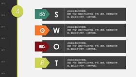 环形箭头SWOT分析素材模板（国风风格）