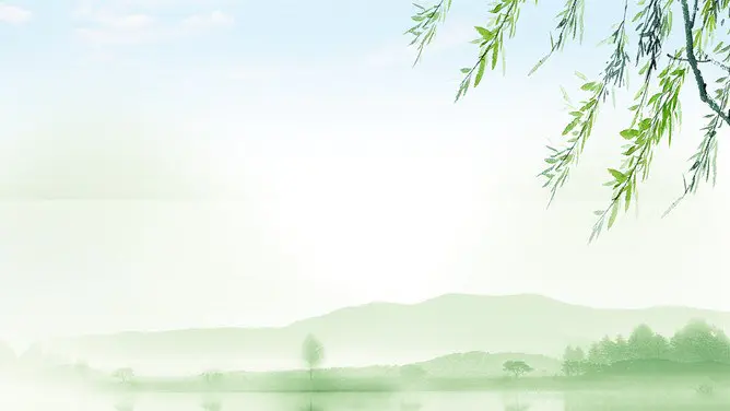 春天柳树燕子PPT背景图片-柳绿燕归 春意盎然
