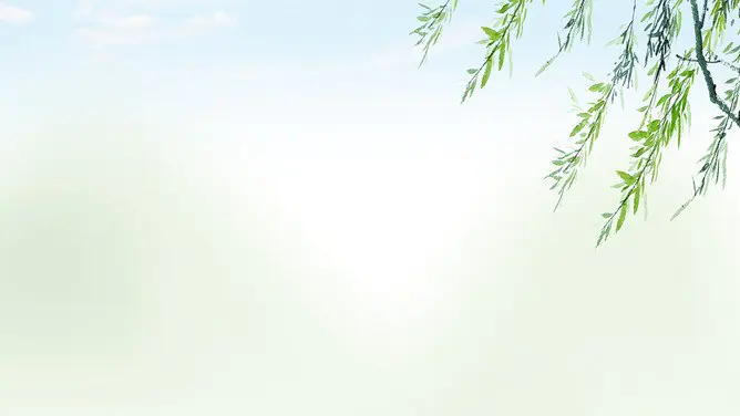 春天柳树燕子PPT背景图片-柳绿燕归 春意盎然