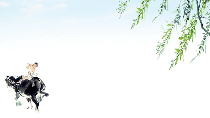 春天柳树燕子PPT背景图片-柳绿燕归 春意盎然