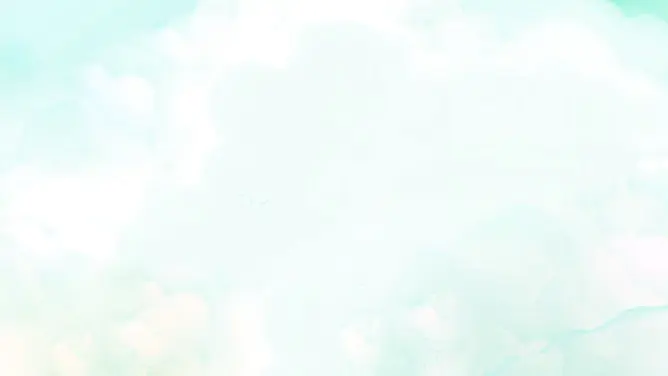 水彩绿叶花朵背景图片主题PPT模板(大气版)