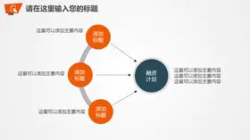 聚合五项箭头图形知识介绍PPT模板(古典)