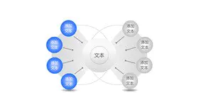 聚合五项箭头图形知识介绍PPT模板(古典)