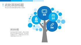 立体方块四项并列素材模板（国风风格）