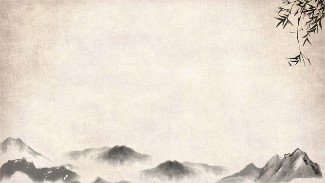 水墨山水中国风PPT背景图片-水墨山水 东方意境