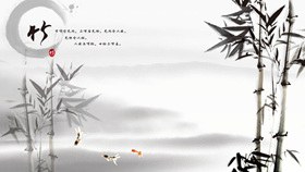 水墨山水中国风PPT背景图片-水墨山水 东方意境