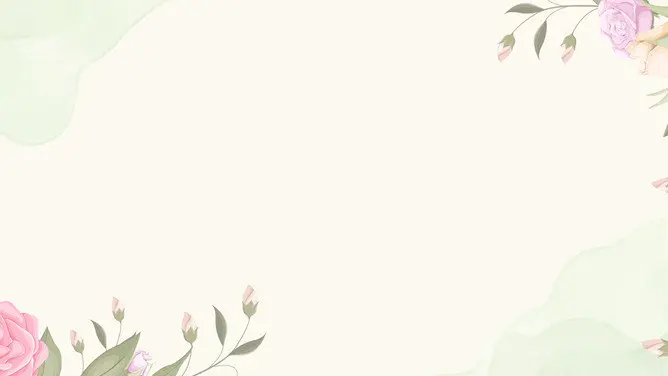 粉色水彩花朵PPT背景图片-粉色水彩花 温柔入画