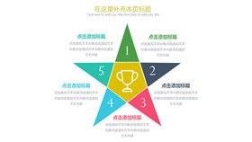 放大镜四项并列素材课件PPT模板