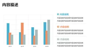 五项立体阴影柱形图主题PPT模板(国风版)