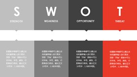 边框四项SWOT分析素材知识介绍PPT模板（高清）