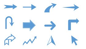 颜色大小可修改箭头素课件PPT模板