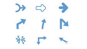 颜色大小可修改箭头素主题PPT模板(高清版)