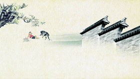 草纸中国风背景图片知识介绍PPT模板(高清)