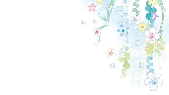 淡雅清新水彩花朵背景图片模板（大气风格）