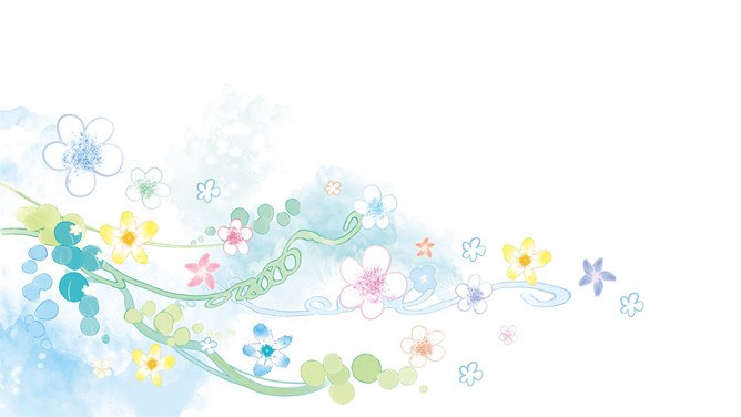 淡雅清新水彩花朵背景图片模板（大气风格）