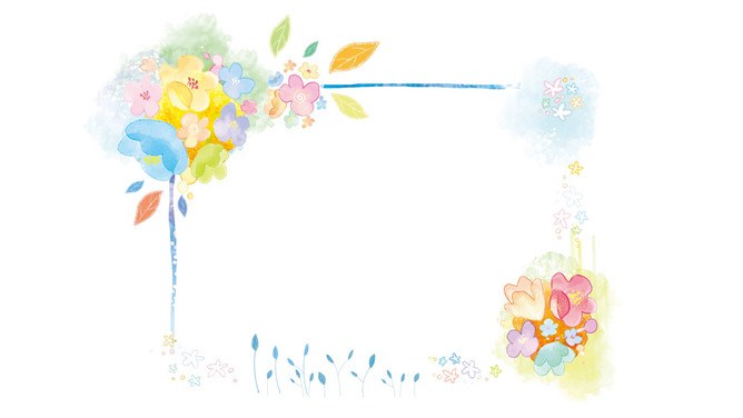 淡雅清新水彩花朵背景图片模板（大气风格）